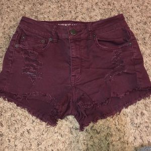 American Eagle outfitters maroon jean shorts